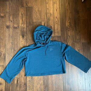 Nike Teal Cropped Hoodie